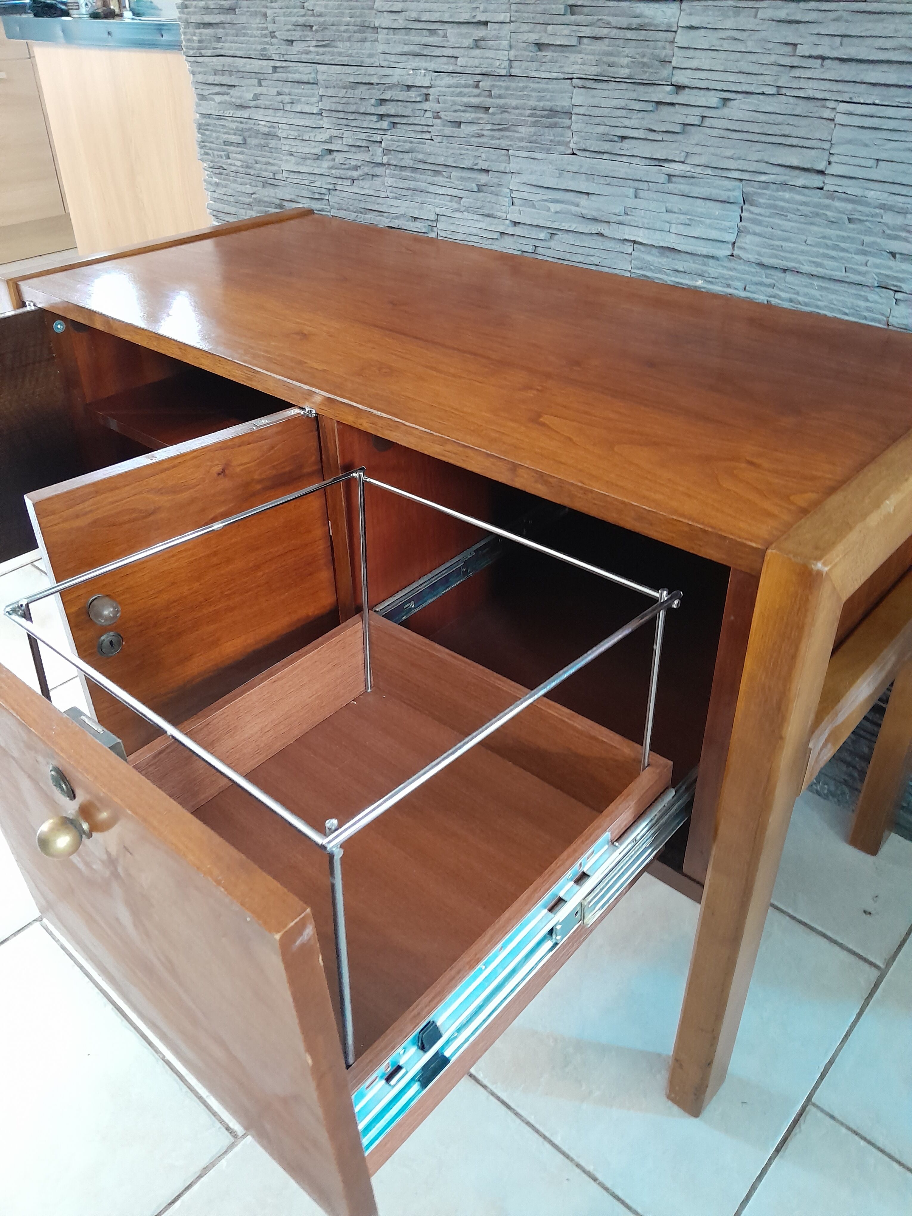 Scandinavian teak sideboard file storage unit