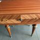 Chevet table in bois massive drawer decor de marquetry and fleur - vintage 60/70 years