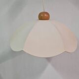 Cotton and wood pendant light