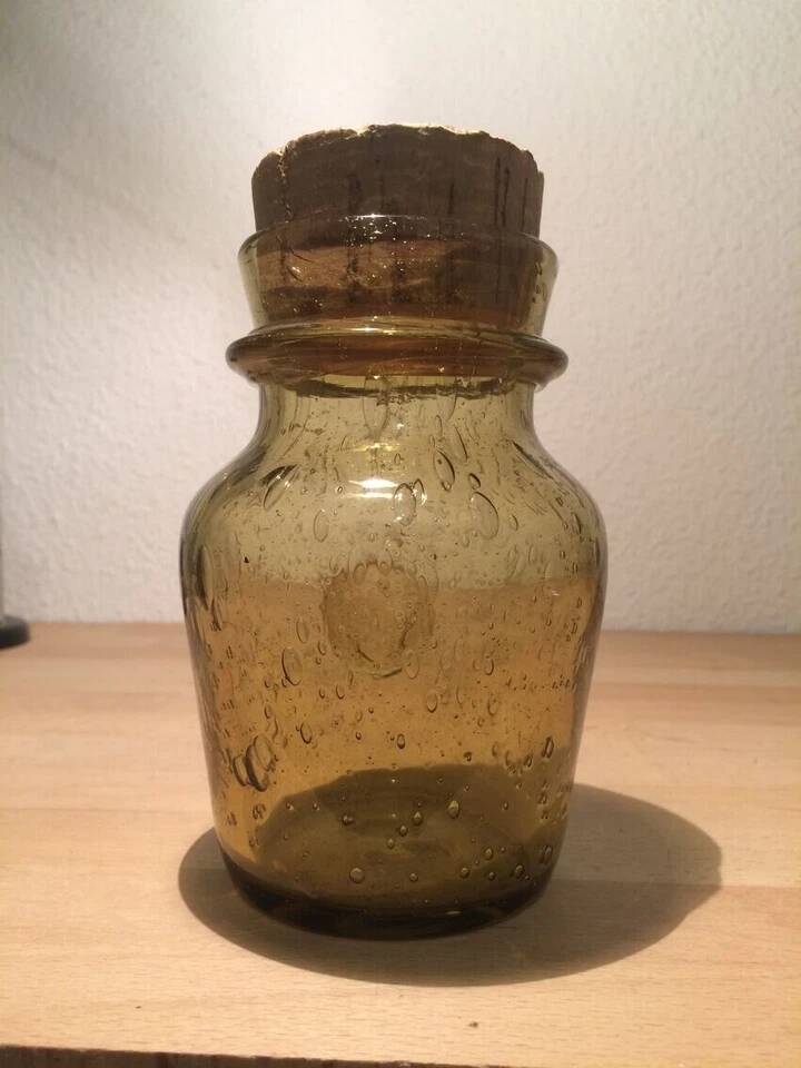 Vintage green bubble glass bonbonnière