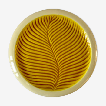 Dessous de plat Gien jaune feuille années 50