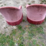 Paire de fauteuils crapauds années 50