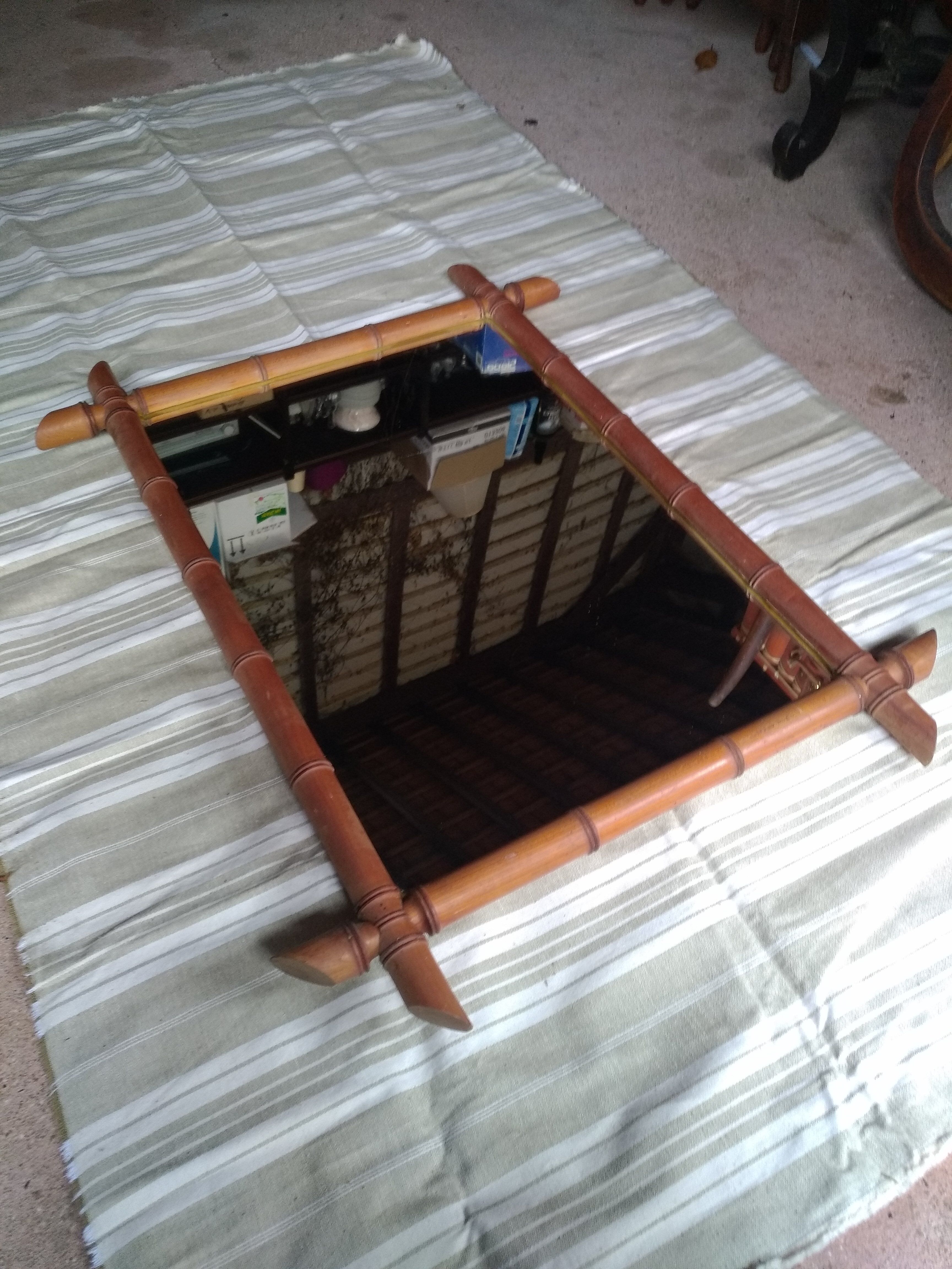 Vintage bamboo mirror 60x78cm