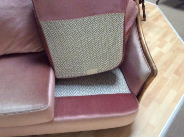 Sofa 2 places in pink velvet