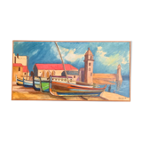 Toile colorée signée