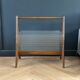 Canelé glass and wood magazine rack - 1950s