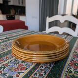 Set of 5 flat plates and 5 deep plates in ceramic