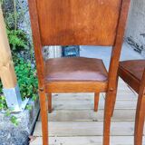 Set of 6 STELLA chairs, Art Deco, leather seat
