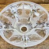 Art Deco lamp with glass tube base Petitot bird basin signed Jean Boris Lacroix