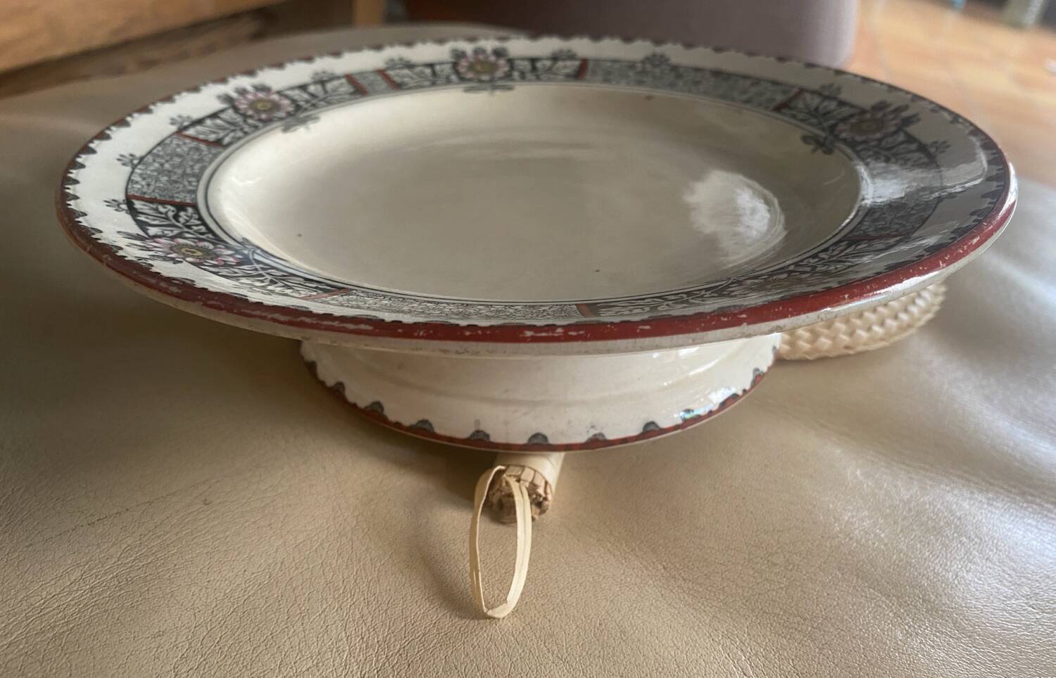 Mounted ironstone plate stamped Wedgwood