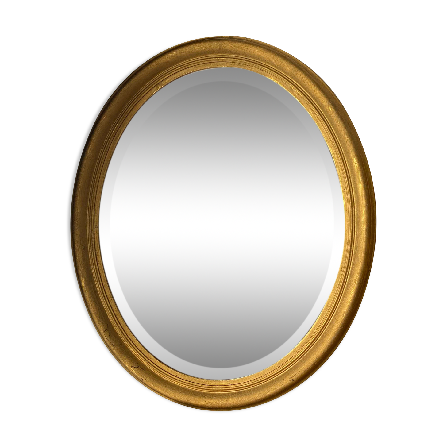 20th century golden oval mirror
