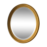 20th century golden oval mirror