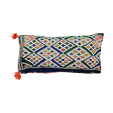 Coussin berbère Kilim à 2 pompons