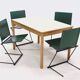 Vintage dining table in birch and linoleum from the 1960s.