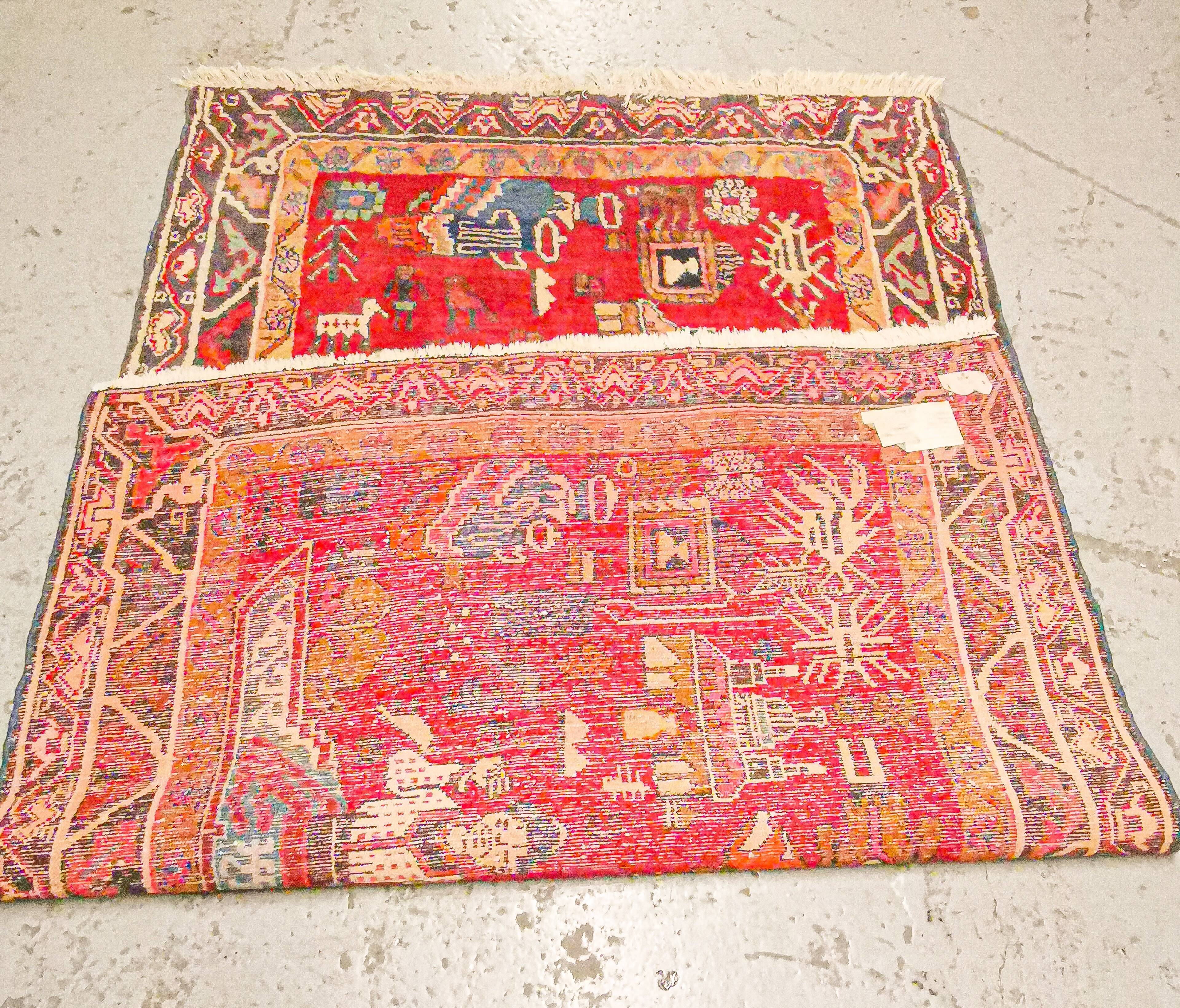 Hamadan vintage Oriental carpet 198 x 130 cm