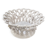 Woven ceramic fruit bowl