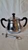 Sugar bowl and metal and Bakelite tongs