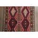 1970s Vintage Turkish Oushak Handmade Wool Cotton Pink Runner Rug 115x451
