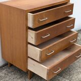 Vintage 1960s chest of drawers with compass foot