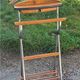 Vintage valet in wood, chrome metal and vinyl from the 60s