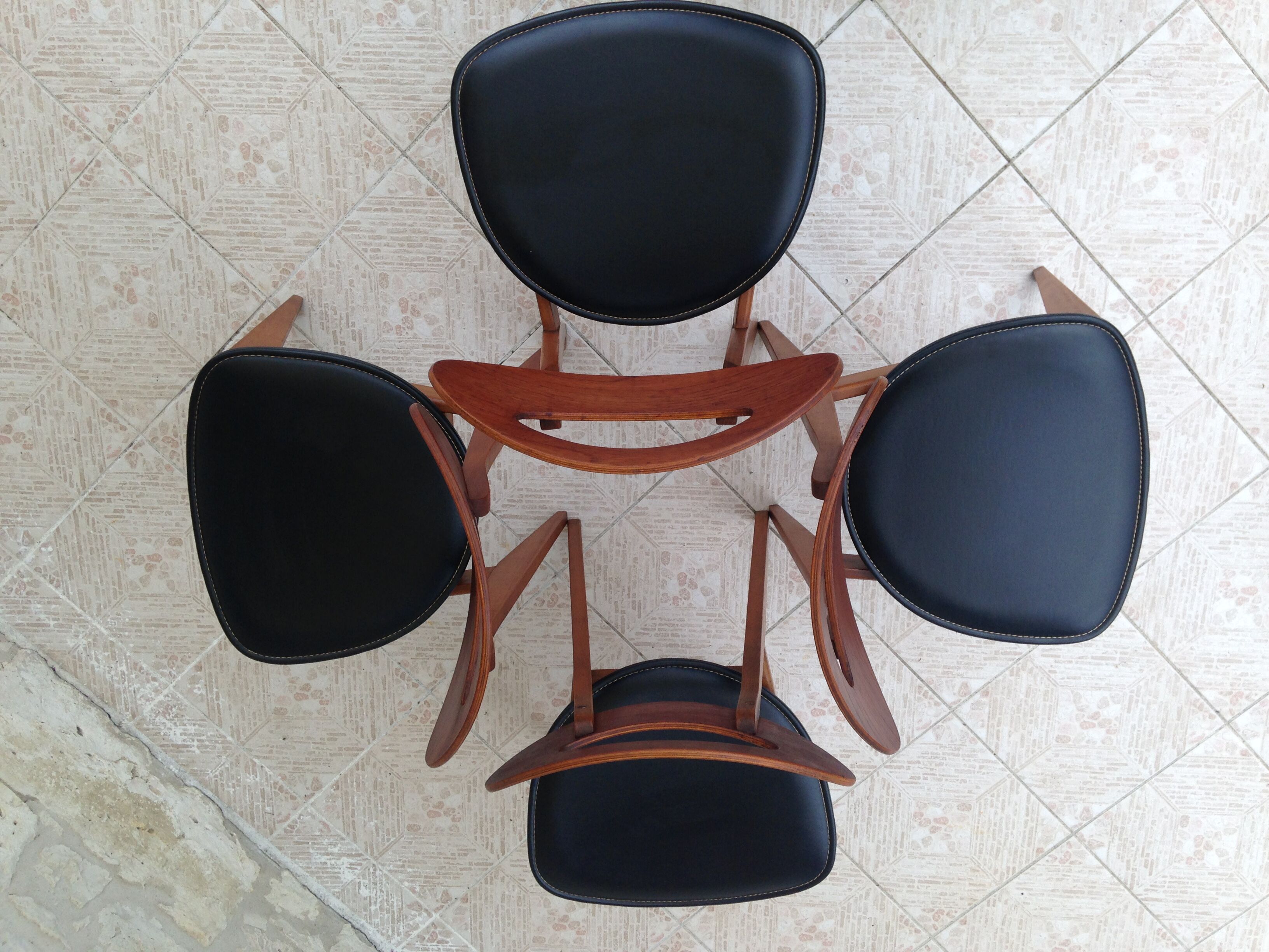 Set of 4 vintage chairs by Roger Landault for the Sentou House
