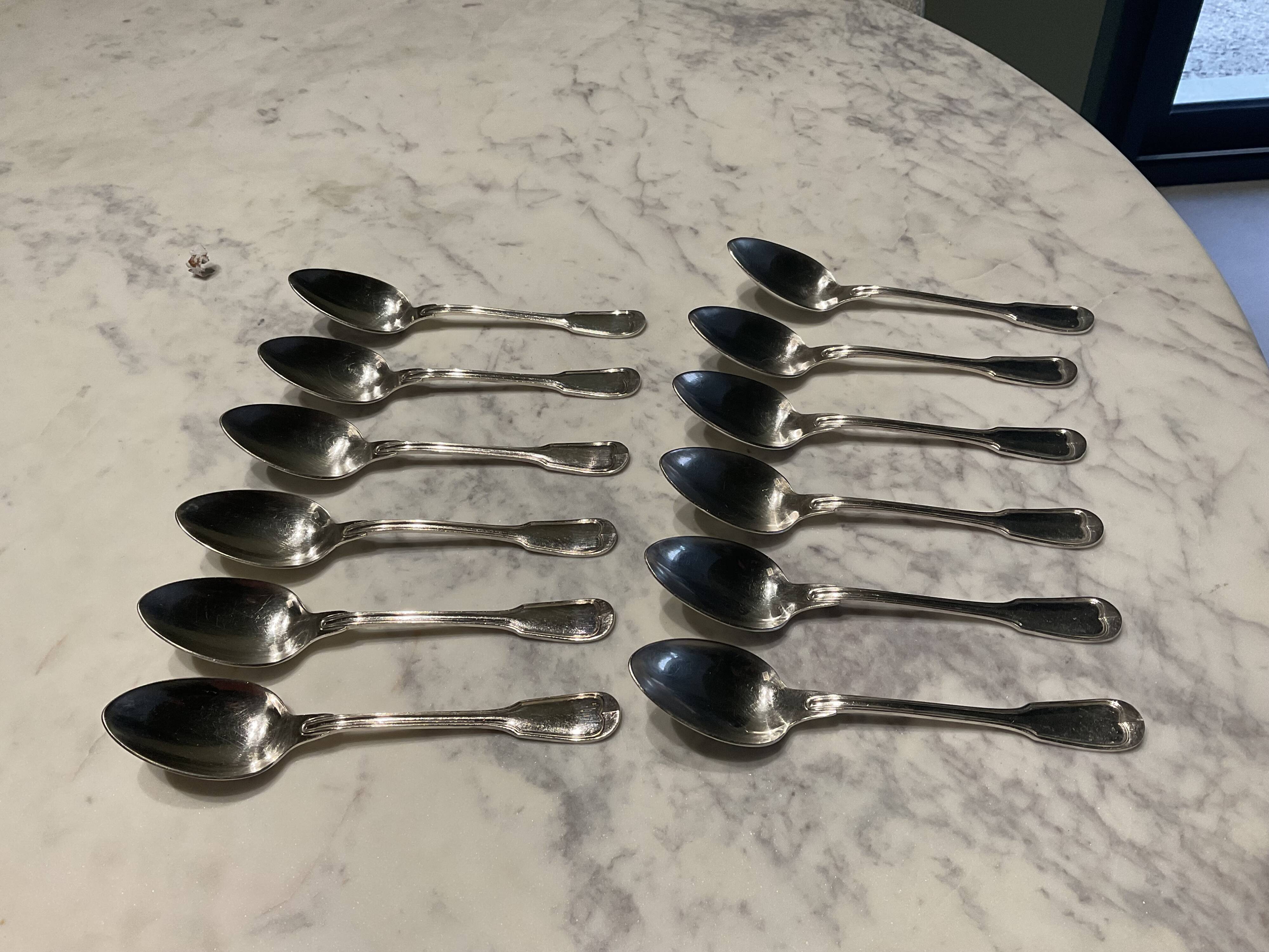 12 Soup Spoons. Silver Plated. Félix Frères