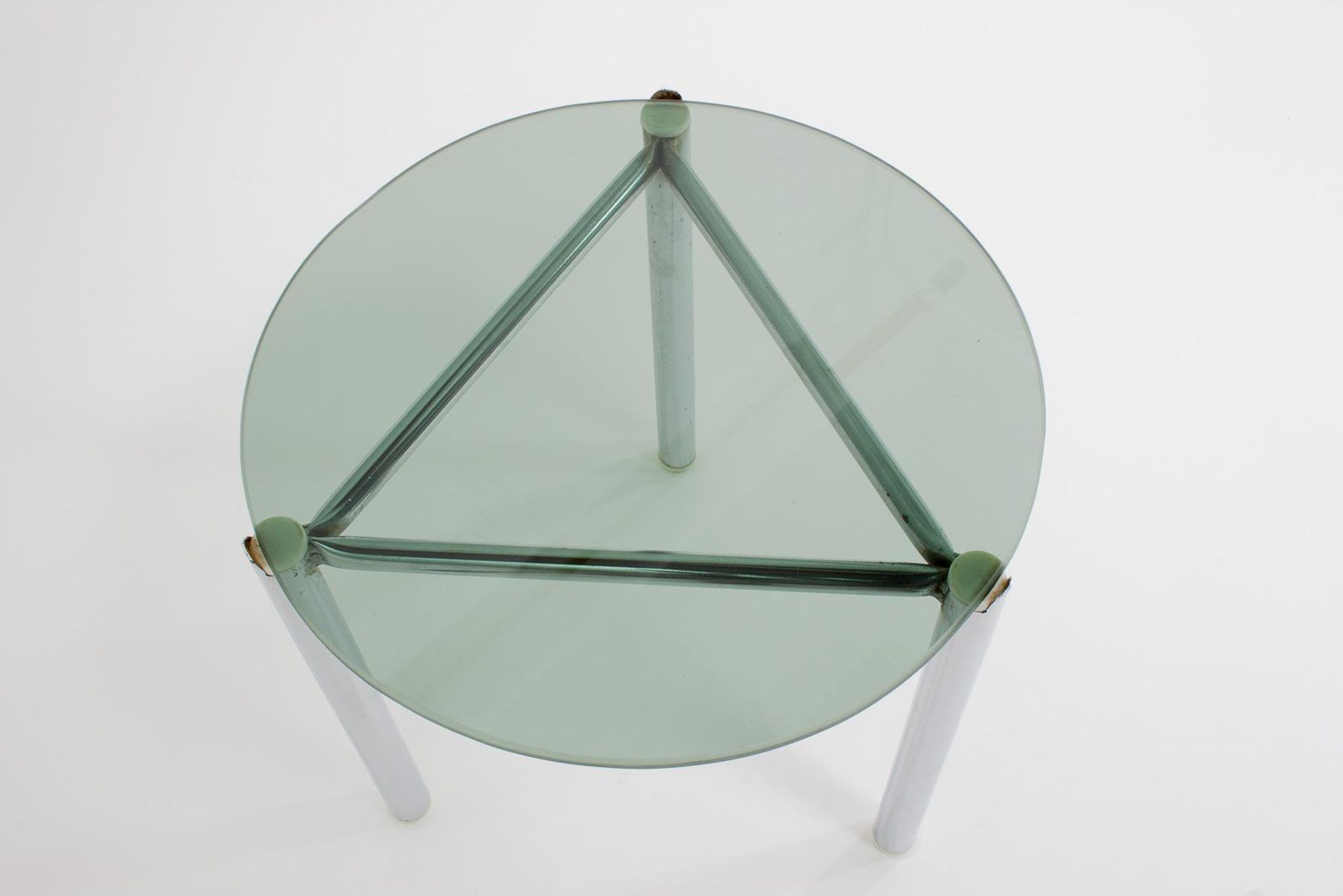 Side table with frame in chrome and glass 1960 s