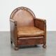 Fauteuil Art Déco en cuir de mouton