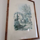 Magnificent Print (Lithograph/Watercolor) Provençal Village Scene