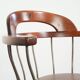 Ensemble de 3 chaises de bureau / de côté pivotantes avec un siège en cuir de vache couleur cognac.