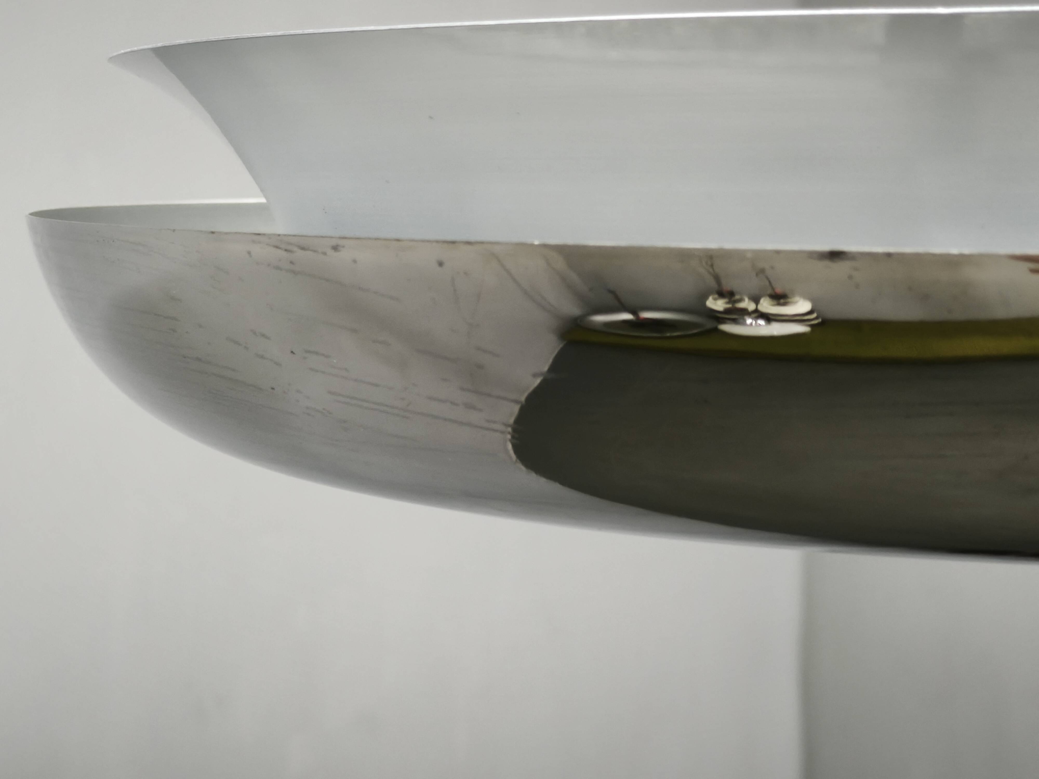 1930s Bauhaus UFO Chrome and Glass Pendant Light, Czechoslovakia