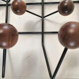 Hang It Hall coat rack, Eames Vitra edition design, walnut and chocolate steel structure