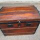 Vintage domed travel trunk from the 19th century.