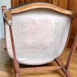 Wood and leather armchair