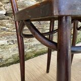 Pair of Thonet bistro chairs with flower decor, art nouveau