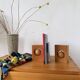 Constructivist wooden bookends