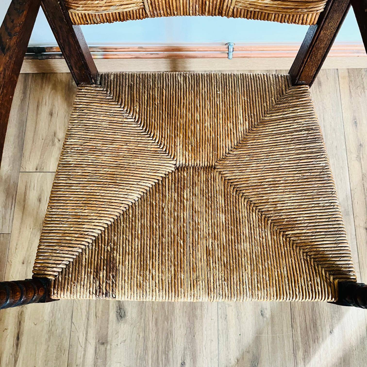 Fauteuil bois et paille