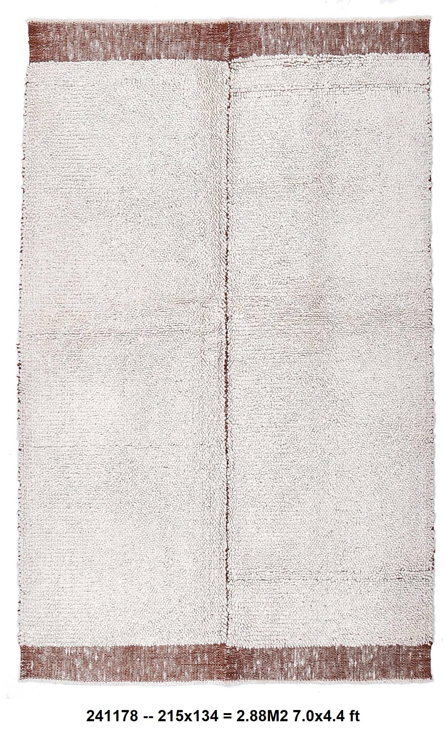 Terracota wool moroccan shaggy rug, Turkish wool rugs orange terracota