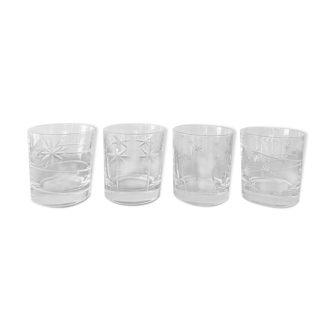 Set of 4 glasses a whisky engraved