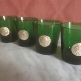 Lot de 7 verres verts italiens de byrrh
