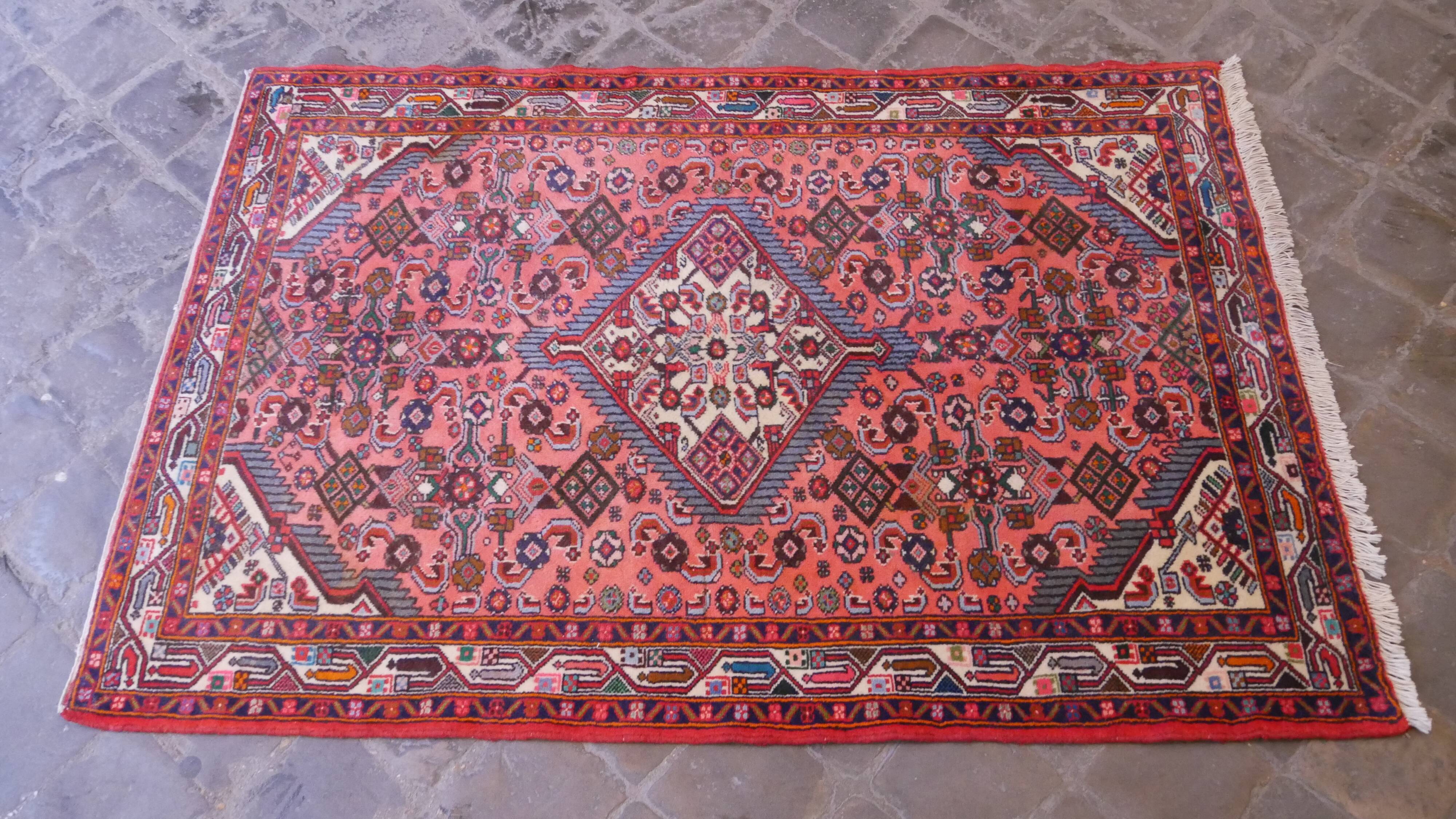 Vintage Persian Hamadan Handmade Oriental Carpet 103x150cm