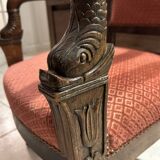 Paire de fauteuils Empire, Consulat, noyer et velours, XIXème s.
