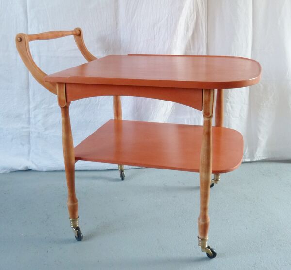Table roulante patinée