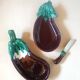 Ensemble aubergine en barbotine