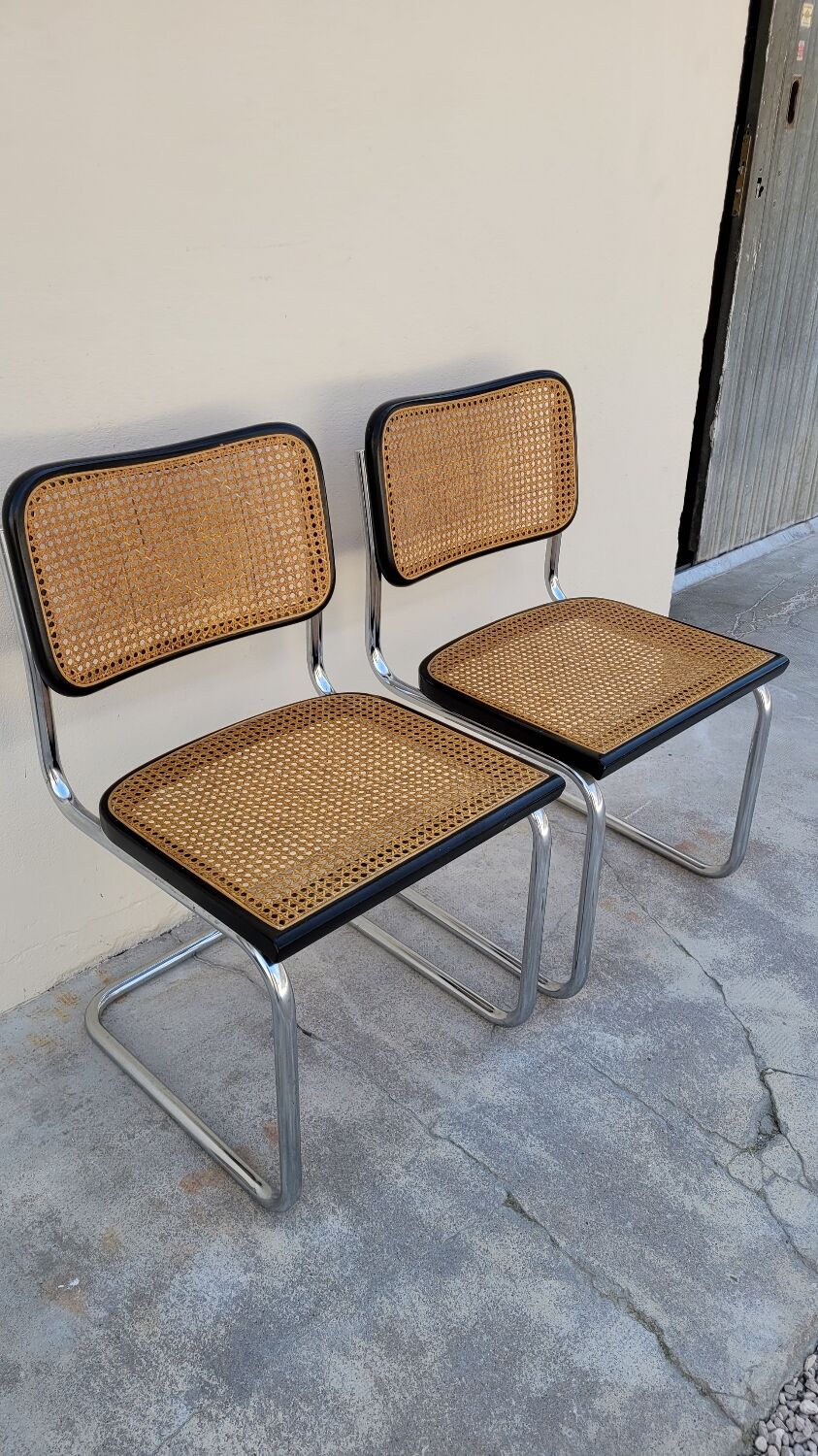 Paire de chaises b32 de Marcel Breuer en cannage