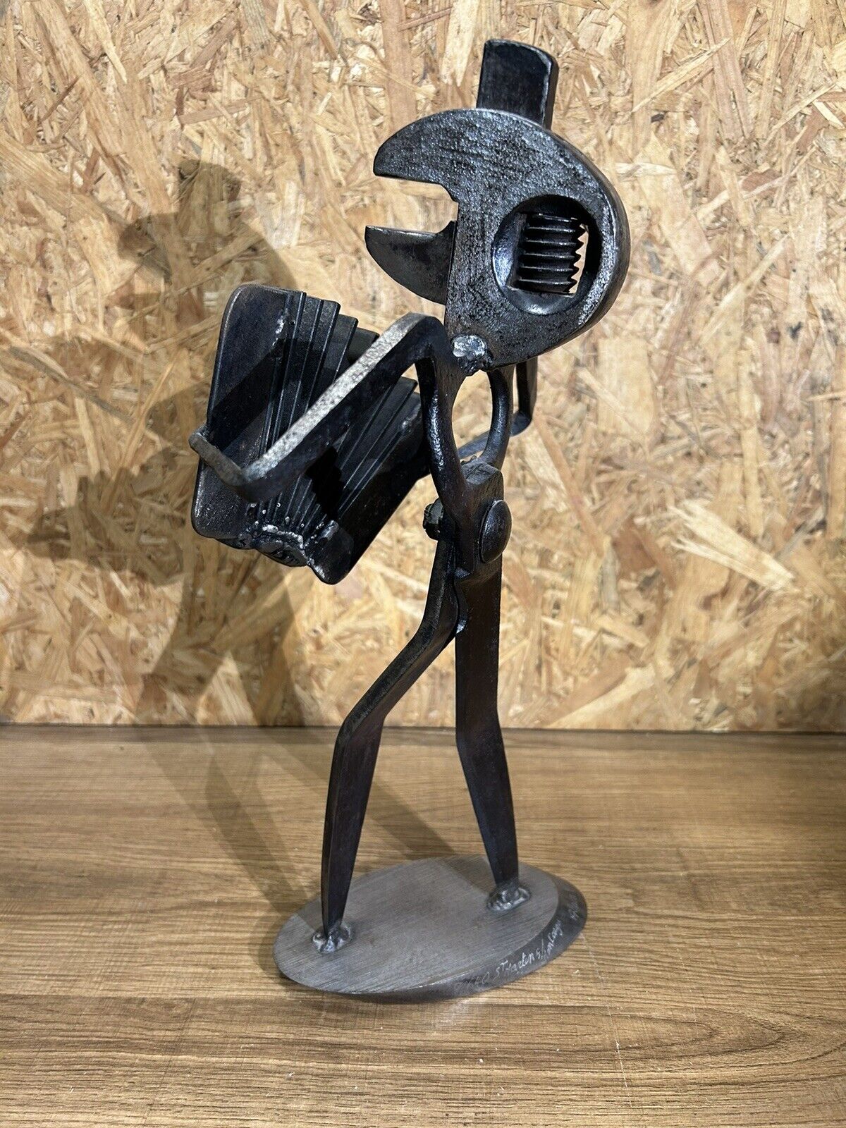 Alain Longet (1950- ), metal sculpture, turnkey accordionist, art XXth