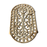 Old oval enamelled cast iron trifle soap holder