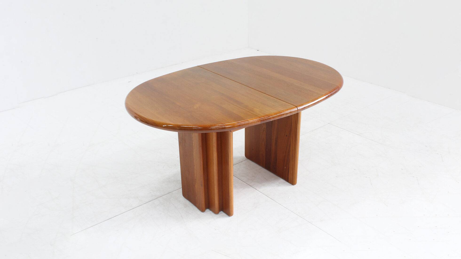 Vintage Danish oval dining table solid teak 1960s Burchardt-Nielsen Møbelfabrik