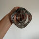 Vintage crystal glass candlestick with two branches.
