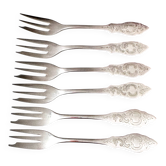 Set of 6 Gebrüder Hepp Cake Forks | Silver Plated
